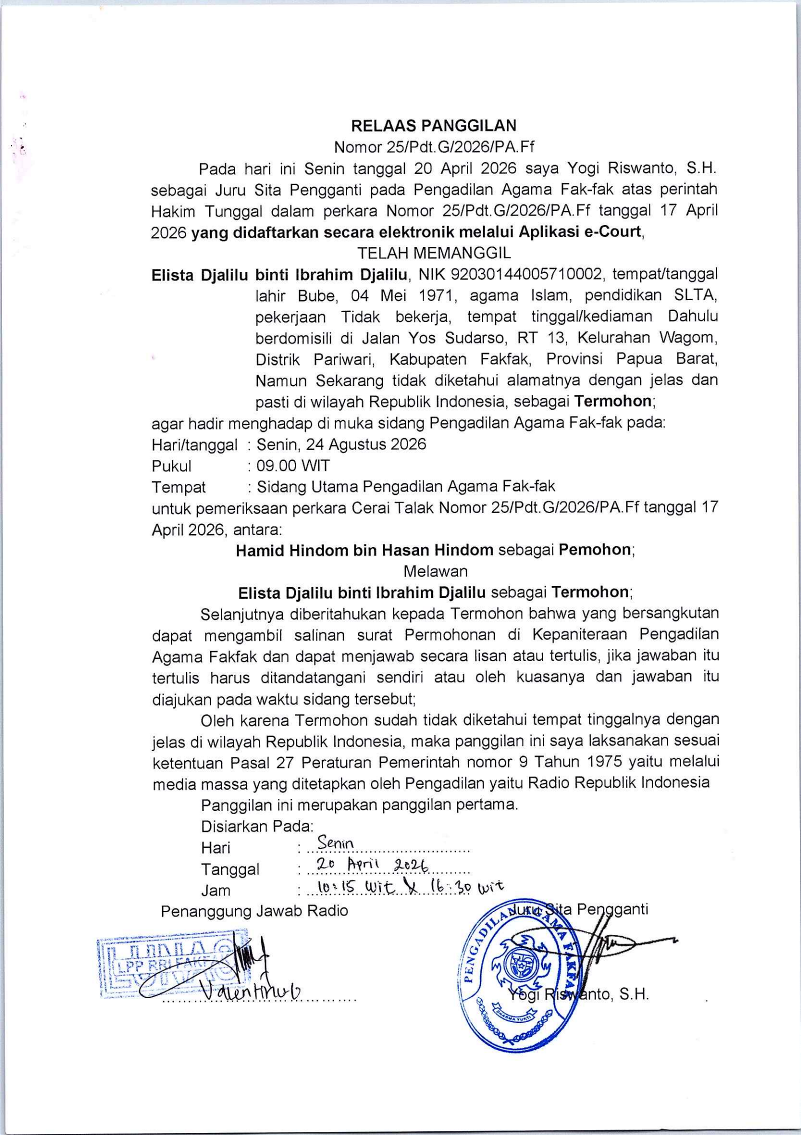 Relaas 25G Ghoib pertama 22 04 2026